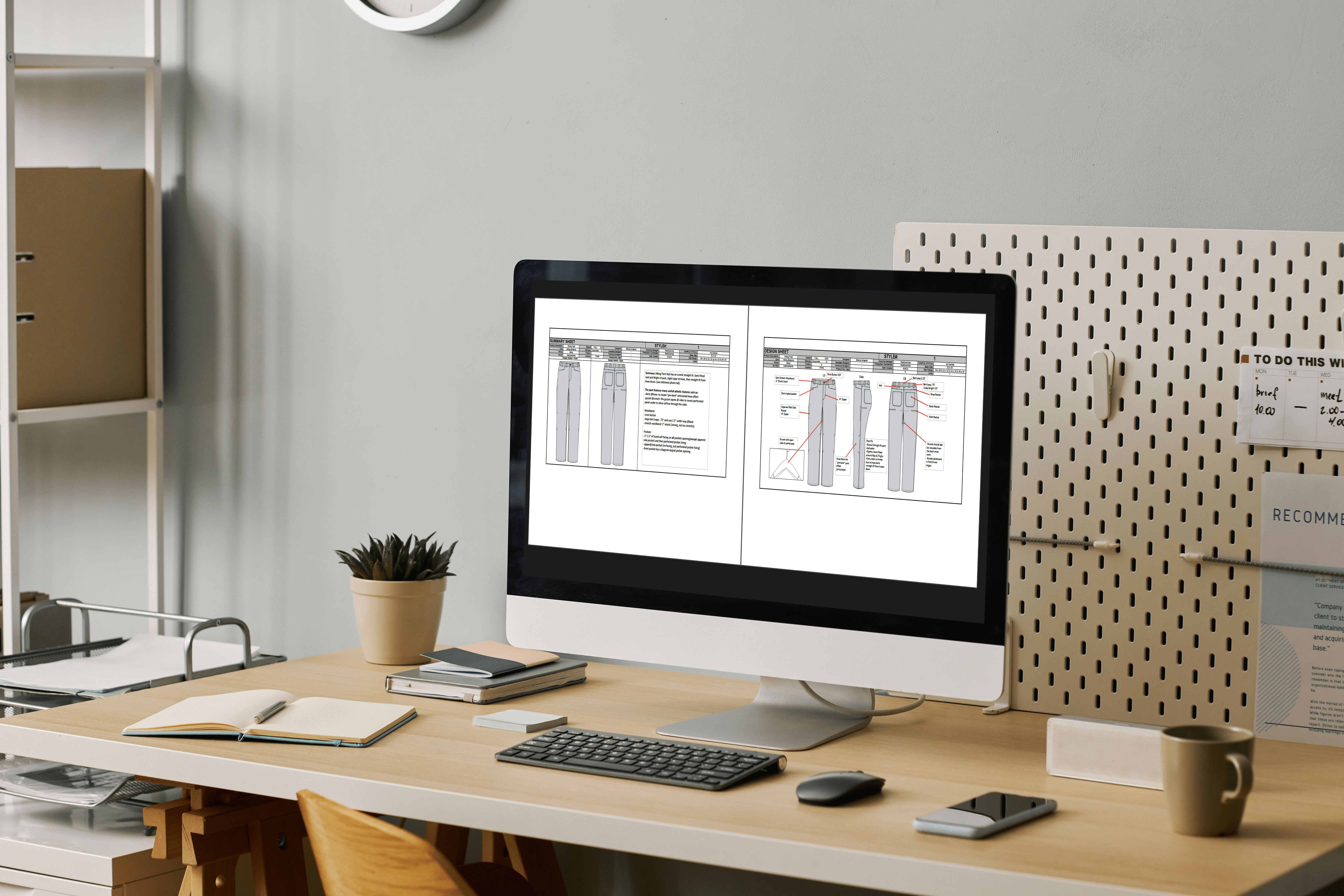 Computer showind product measurement