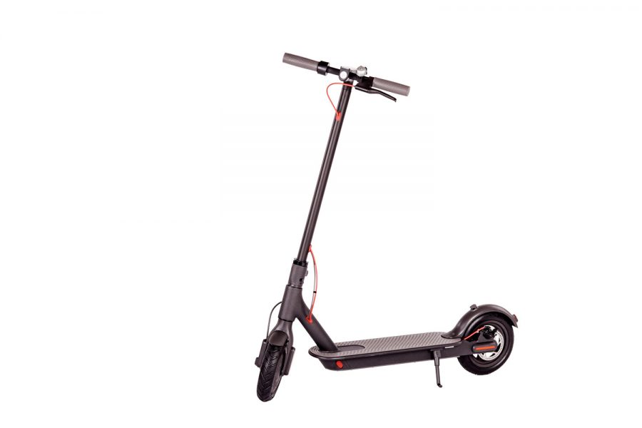 Electric scooter isolated on white background. eco alternative transport concept.